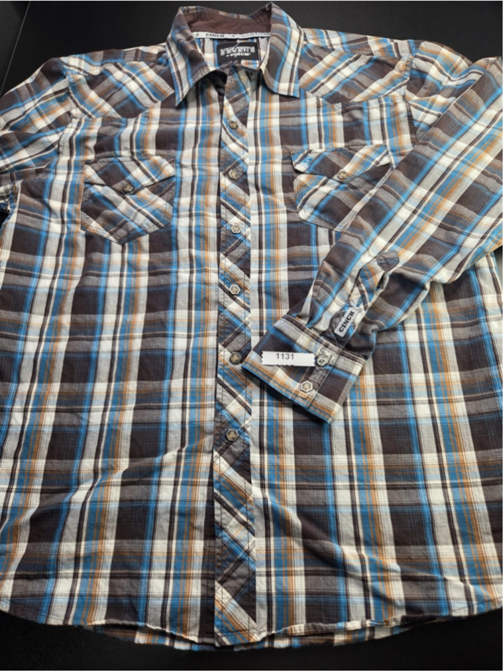 Cinch Garth Brooks Sevens Plaid Pearl Snap Western Shirt Men's Large #1131